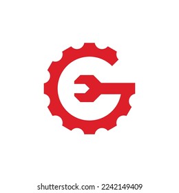 initial letter g gear vector logo