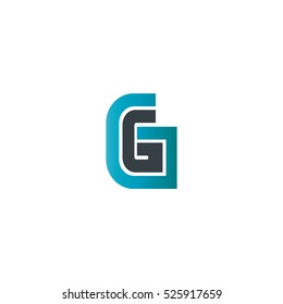 Initial Letter G GG Design Logo Blue Black