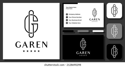 Initial Letter G or GG Elegant Luxury Minimal Simple Modern Vector Logo Design with Business Card