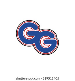 initial letter g and g. gg monogram outline logo