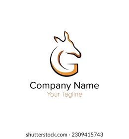Initial Letter G giraffe logo vector icon illustration