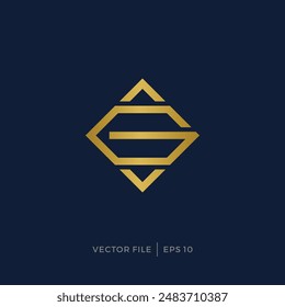letra inicial G gold logo