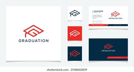 Initial Letter G for Graduation Cap Education Logo Design