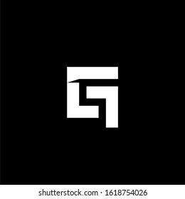 Initial letter G, GS or SG logo template with modern geometric square bold cut line art illustration in flat design monogram symbol