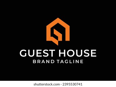 Initial letter G for guest house monogram logo design template