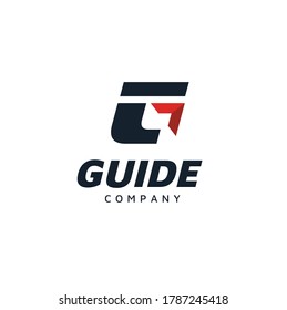 Initial Letter G Guide Global with pointer arrow path modern logo design