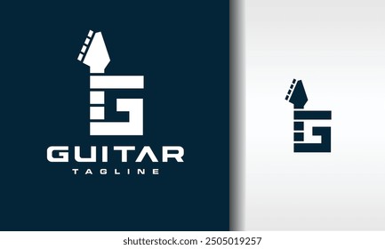 initial letter G guitar logo