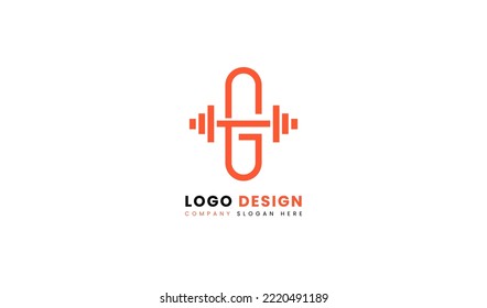 Initial Letter G gym with barbell logo design. Letter G with barbell logo usable for business and health care company branding logos. flat vector logo design template element. flat vector logo design