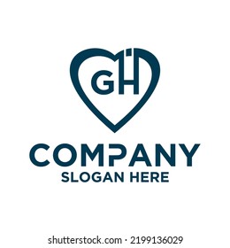 Plantilla de diseño de vectores de logotipo G H de letra inicial