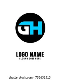 Initial letter G & H logo template vector