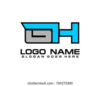 Initial letter G & H logo template vector