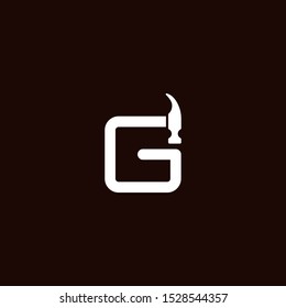 the initial letter G hammer logo. from company icon template - vector