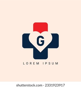 initial Letter G Heart Logo Concept symbol sign icon Design Element. Love, Medical, Health Care, Valentine's Day Logotype. Vector illustration template