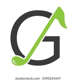 Initial Letter G Hockey Logo Concept With Hockey Stick Symbol Vector Template