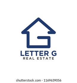 Initial letter g home real estate logo design template