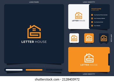 Letra inicial G con plantilla de diseño del logotipo de la casa