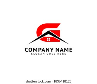 Diseño del logotipo inmobiliario de la letra inicial G de la casa