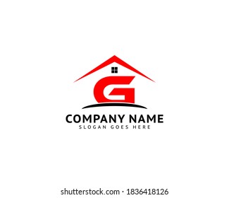 Initial Letter G House Real Estate Logo Design