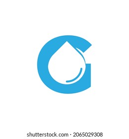 Initial Letter G Hydro Logo with Negative Space Water drop Icon Design Template Element