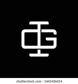 Initial letter G and I, GI, IG, overlapping interlock monogram logo, white color on black background