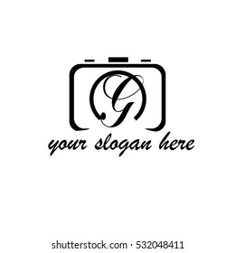 Initial Letter G Icon Logo With Vector Camera Design Template Element Black
