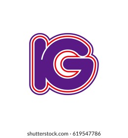 initial letter i and g. ig monogram outline logo