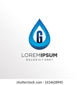 Initial Letter G inside Water Drop Logo Design