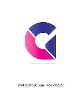 Initial Letter G Isolated Logo Pink Blue