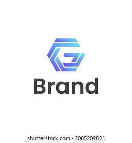 Initial Letter G Isometric Modern Logo, Initial Letter Logo For Company Name, Alphabet Logo Template Ready For Use, Modern Initial Logo	