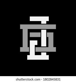 Initial letter G, J, GJ or JG overlapping, interlock, monogram logo, white and gray color on black background