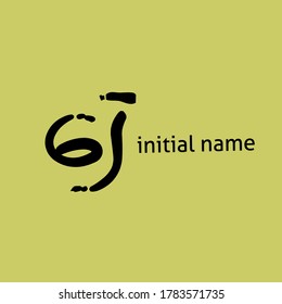 Initial Letter G J \ J G Handwriting and Signature Logo