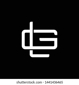 Initial letter G and L, GL, LG, overlapping interlock monogram logo, white color on black background