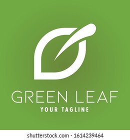 Initial of Letter G Leaf Logo Design Template Illustration