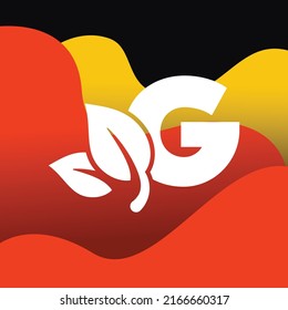 Initial letter G with leaf logo vector concept element, letter G logo with organic leaf