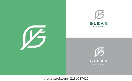 Initial letter G with leaf logo design vector illustration. Letter G with leaf icon design. Suitable for Natural and Health logos,isolated on White background.