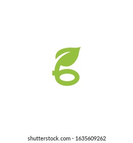 Initial letter G with leaf luxury logo, Green leaf logo template vector design.