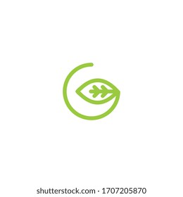 Initial letter G with leaf luxury logo, Green leaf logo template vector design.