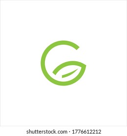 Initial letter G with leaf luxury logo, Green leaf logo template vector design.