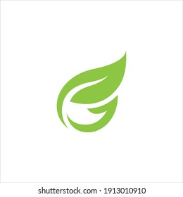 green leaf logo design