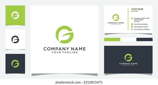 Initial letter G with leaf luxury logo, Green leaf logo template vector design.