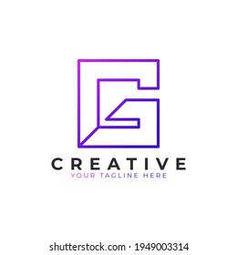 Initial Letter G Line Logo Design. Geometrischer Zeilenstil. Bildalphabetensymbol. Für Unternehmens- und Branding-Logos geeignet. Flaches Vectorlogo-Designideen-Element für Vorlagen. EPS10-Vektorgrafik