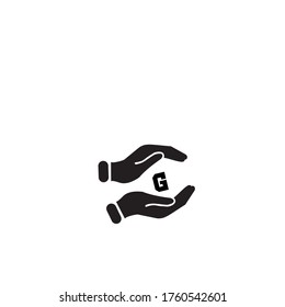Initial Letter G Linked Uppercase Logo Black  Icon Design Template Element