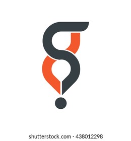 Initial Letter G Logo Black Orange