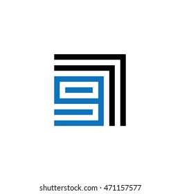 Initial Letter G Logo Blue Black