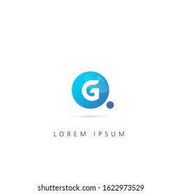 Initial Letter G Logo With Circle and dot element. design vector logo template