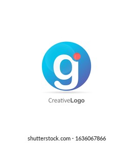 Initial Letter G Logo with Circle and dot. Design Vector Logo Template 