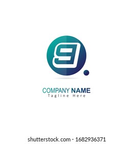 Initial Letter G Logo With Circle and Dot Element. Design Vector Logo Concept