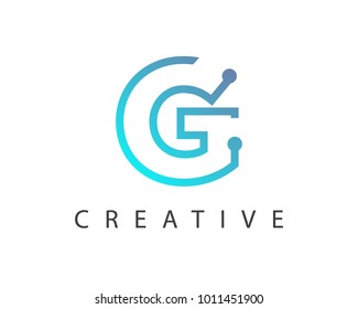 Initial Letter G logo Connected circle symbol. Design Template Element