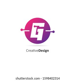 Initial Letter G logo Connected circle symbol. Design Template Element