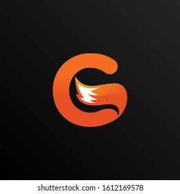 Initial Letter G Logo Design with Foxtail Element